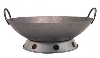 Two Metal Loop Handle "Hand Hammered" Round Bottom Wok from China (with Wok Ring)